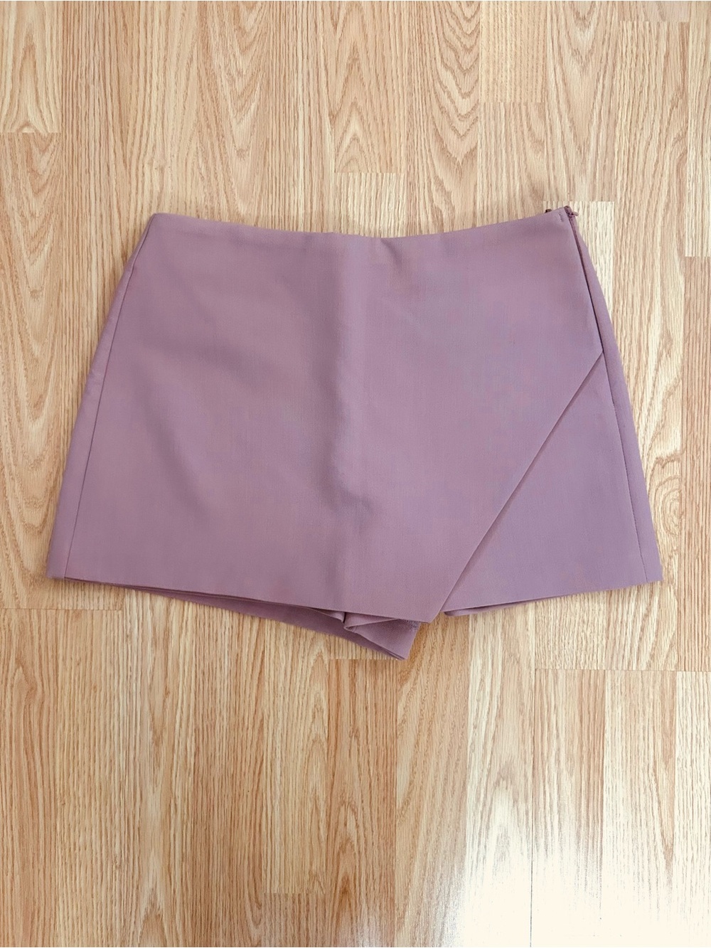 Dusty Pink Wrap-Front Mini Skort